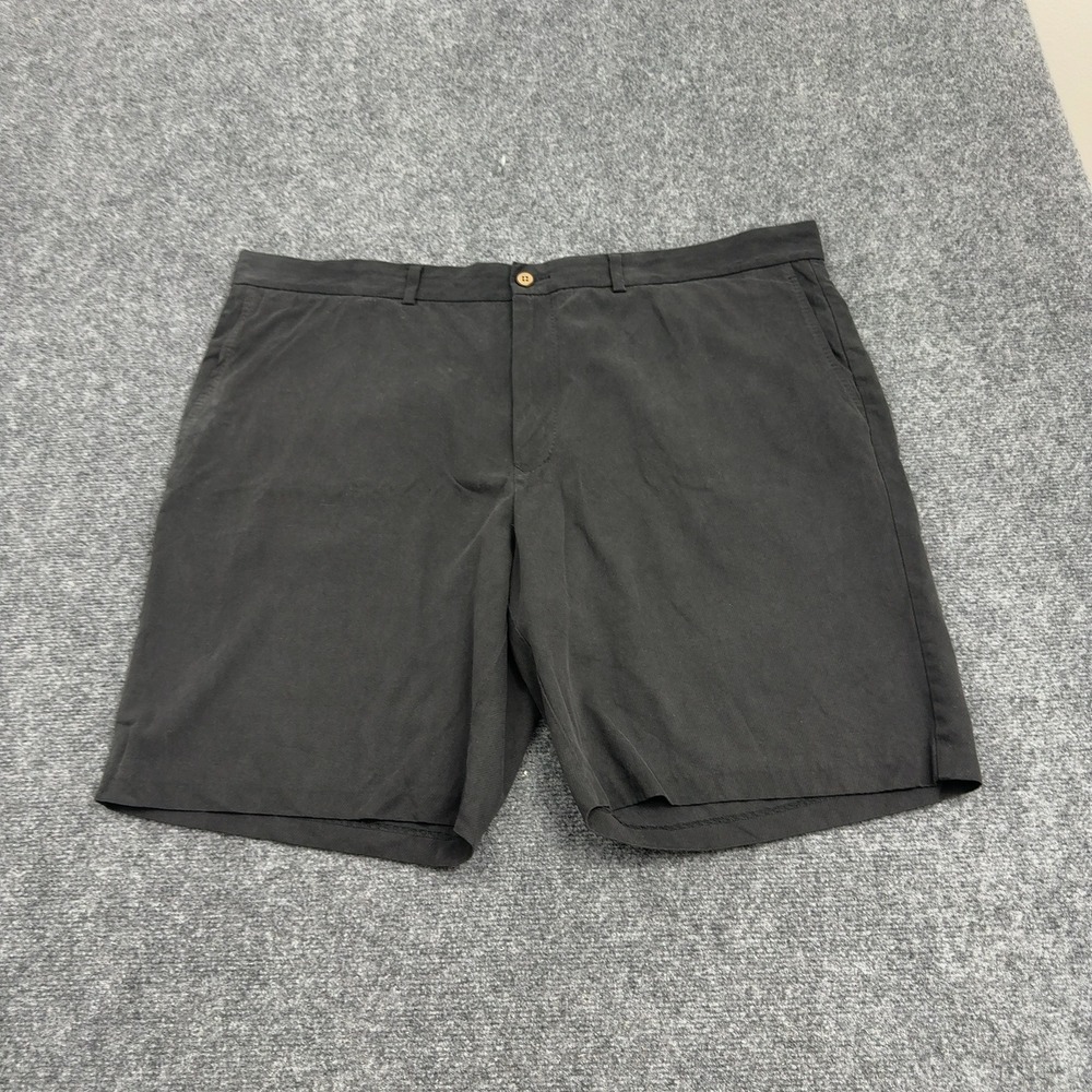 Tommy Bahama Shorts Mens 44 Black Silk Cotton Flat Front Casual Island Style